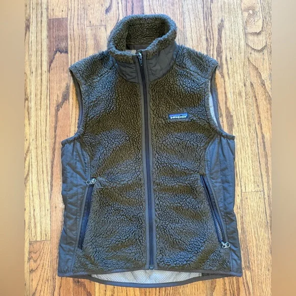 Patagonia Synchilla Retro-X Brown Fleece Vest Women’s Small Deep Pile - Picture 2 of 15